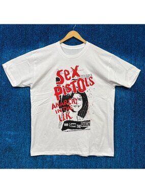 Sex Pistols Anarchy In The Uk Punk White T-shirt Size Extra Large